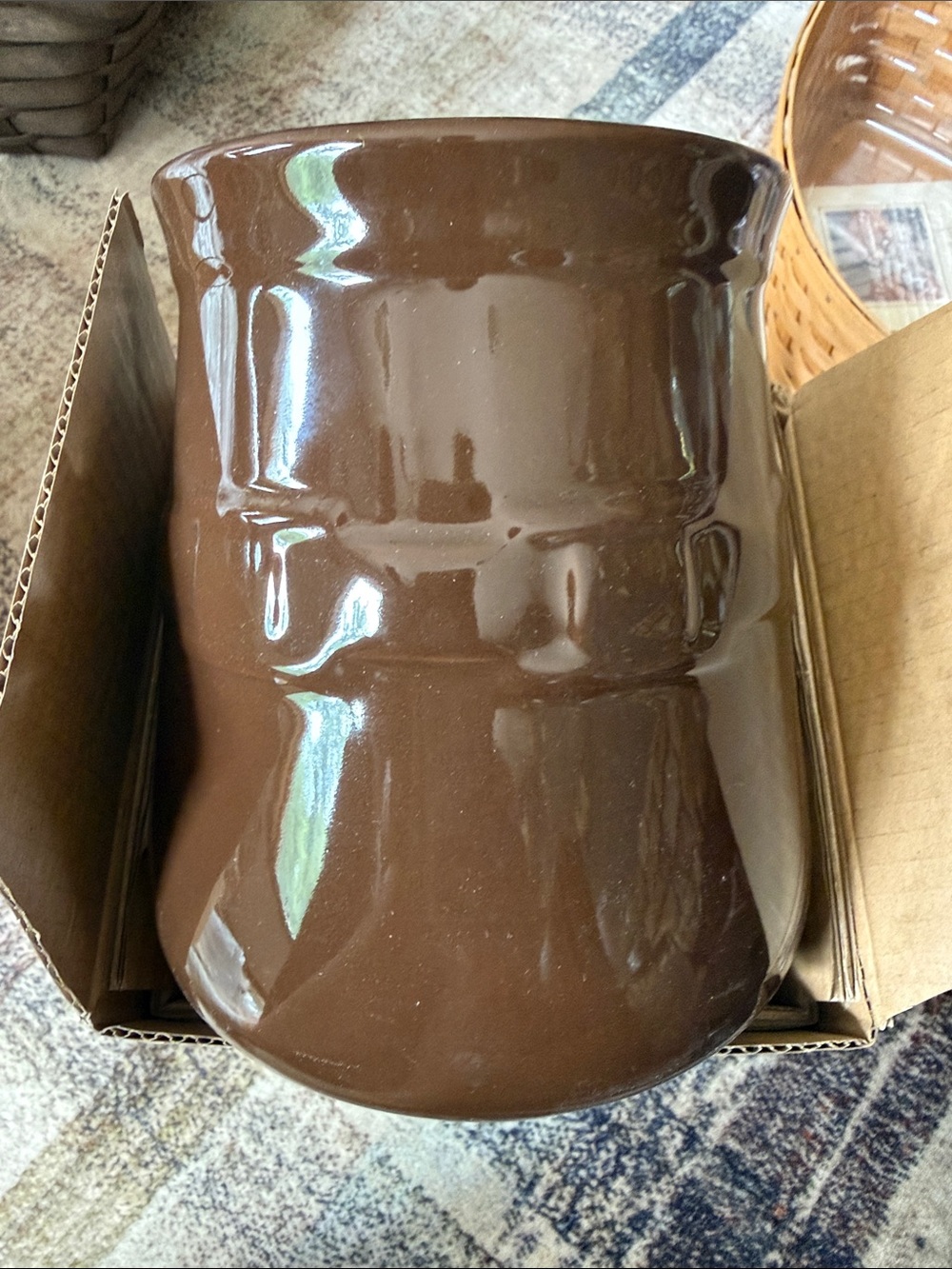 Longaberger kitchen Crock-chocolate (brand new)